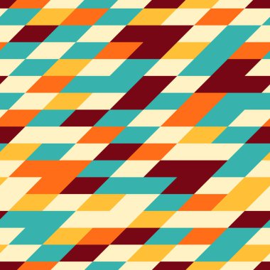 Renkli dikdörtgen segmentlere sahip soyut geometrik dikişsiz desen.