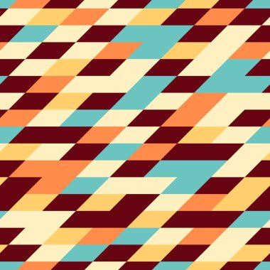 Renkli dikdörtgen segmentlere sahip soyut geometrik dikişsiz desen.