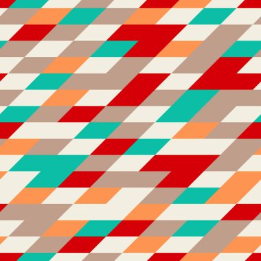Renkli dikdörtgen segmentlere sahip soyut geometrik dikişsiz desen.