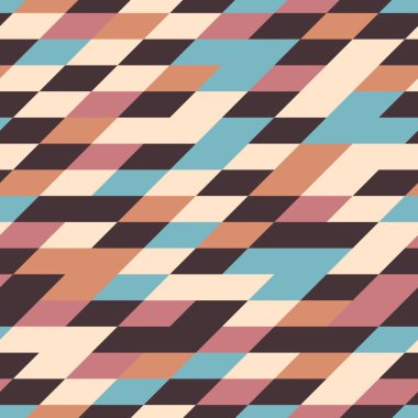 Renkli dikdörtgen segmentlere sahip soyut geometrik dikişsiz desen.