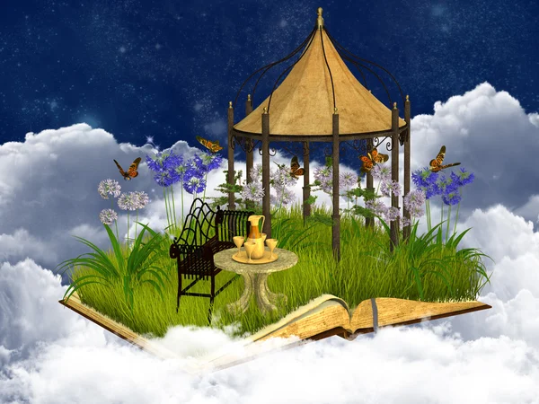 Lugar de leitura sonhador no céu — Fotografia de Stock