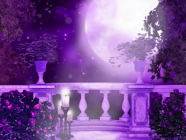 Moonlight in the enchanted garden