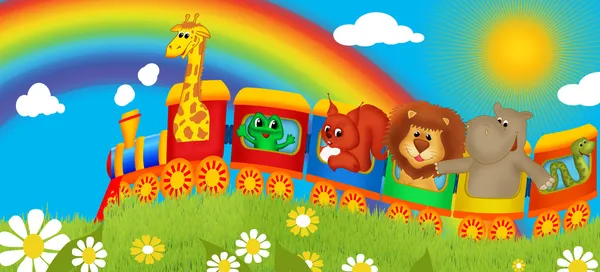 Train with animals Stock Picture