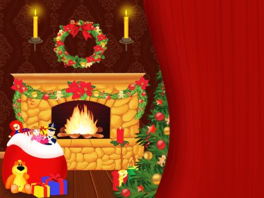 Şöminenin üstünde Noel