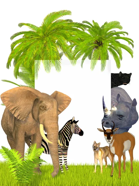 Safari animals frame