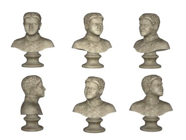 erkek büstü beyaz zemin üzerine adam izole.
