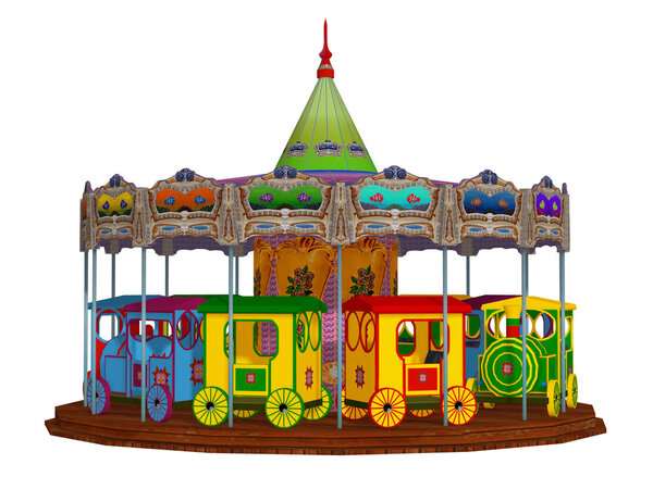 merry-go-round, isolated on the white background