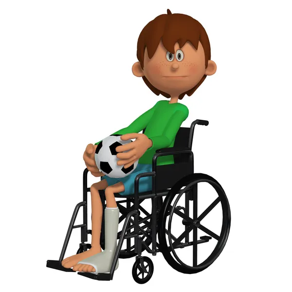 Ребенок сидит в инвалидном кресле — стоковое фото