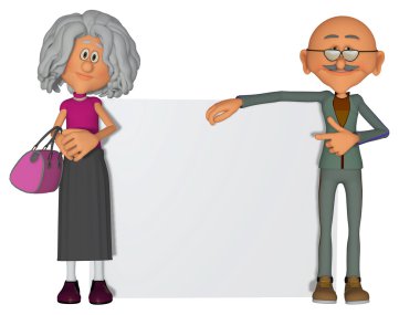 Eski insanların mutlu ve motive 3d tasarlamak
