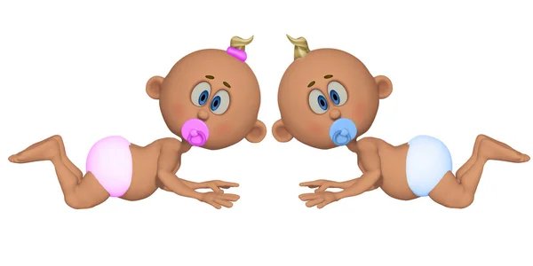 Twins 3d — Stock Photo, Image