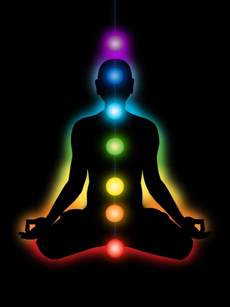 Meditatie, chakra 's — Stockfoto