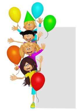 3d parti grup çocuklar, sınır