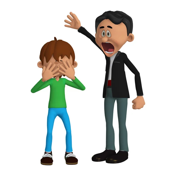 Vater wütend auf ein Kind — Stockfoto