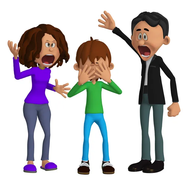 Parents angry with a child — Stock Photo, Image