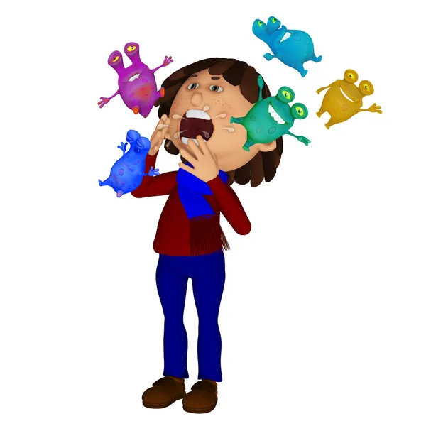 hasta çocuk, mikropların hapşırma