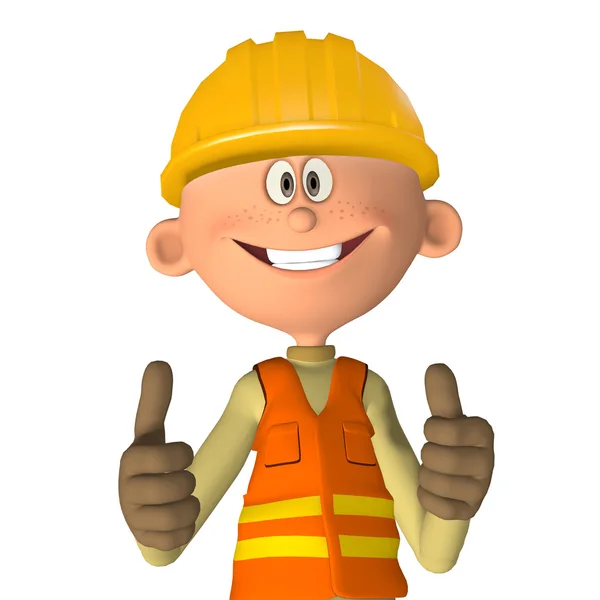 Trabalhador da construção 3d — Fotografia de Stock