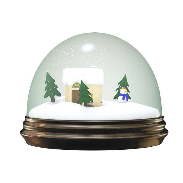 Snow globe 3d — Stock Photo, Image