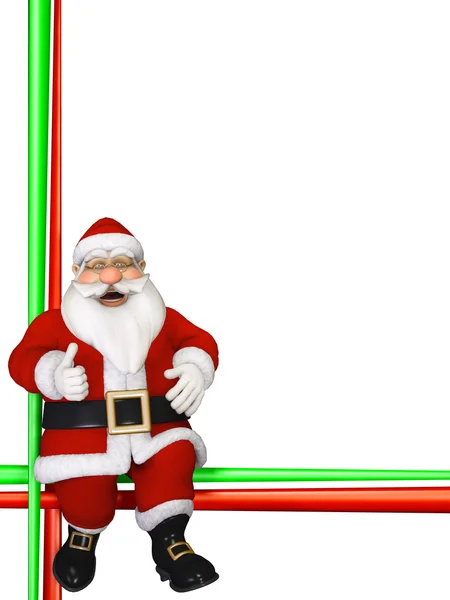 Kerstmis grens met zithoek santa claus — Stockfoto