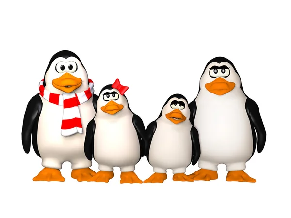 Glad pinguins familj — Stockfoto