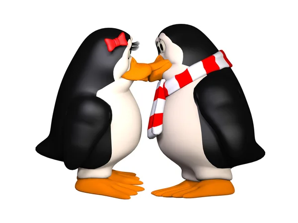 Glad pinguins i kärlek — Stockfoto