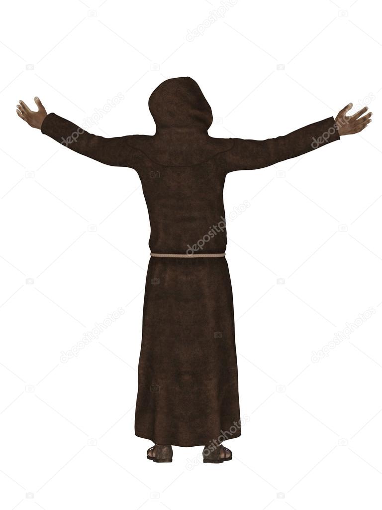 Christian monk, praying to God 3d — Stock Photo © artecke 42703395