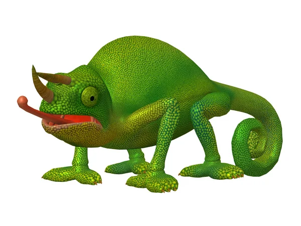 Kreslená postava chameleon — Stock fotografie