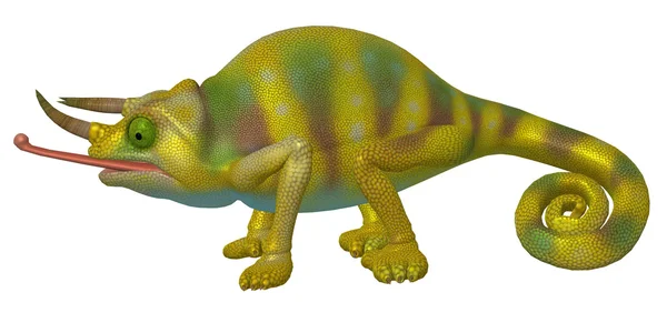 Kreslená postava chameleon — Stock fotografie