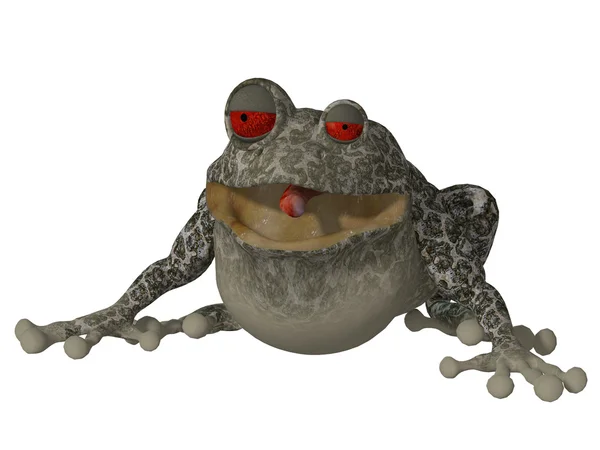 3d glücklich Cartoon-Frosch hallo sagen — Stockfoto