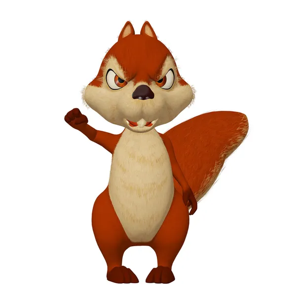 Angry cartoon squirrel — Stock Photo, Image