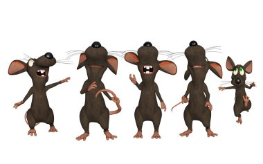 yukarı doğru seyir 3d karikatür fareler