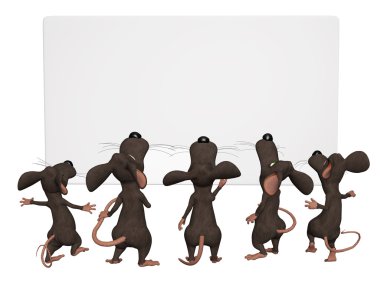 boş bir çerçeve ile çizgi film 3d mice