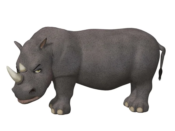 Raiva desenho animado 3d rinoceronte — Fotografia de Stock