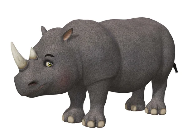 Kreskówka 3d rhino — Zdjęcie stockowe