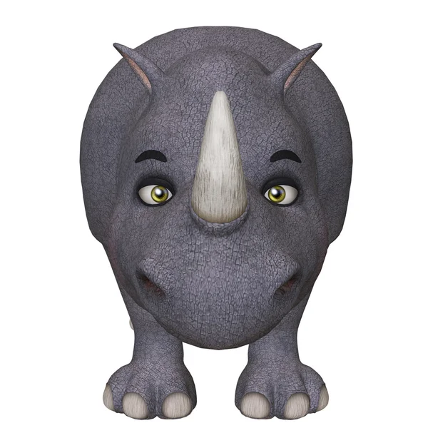 3d dibujos animados rinoceronte — Foto de Stock