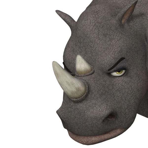 Kreskówka 3D rhino, makro — Zdjęcie stockowe