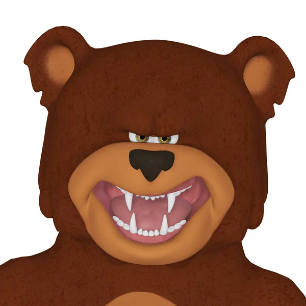 Сердитый карикатурный медведь — стоковое фото
