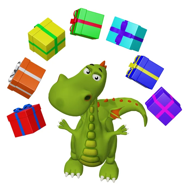 Dragon with many gifts — Stock Photo, Image