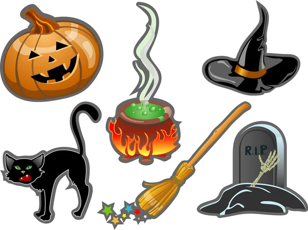 Halloween conjunto de elementos — Vetor de Stock