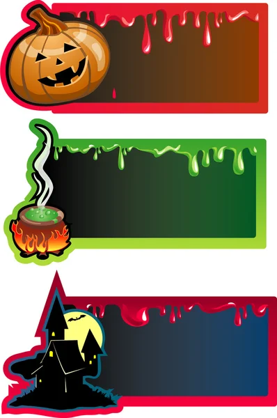 Three banners by a holiday halloween