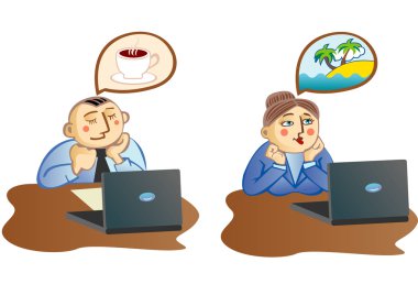 Memur hangi hayaller, bir fincan kahve ve onun meslektaşım diğer Adaları hangi hayalleri