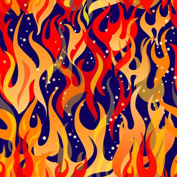 Structure sans couture avec flamme et étincelles — Image vectorielle