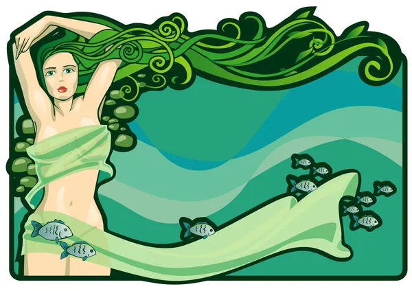 River nymph — Stock Vector