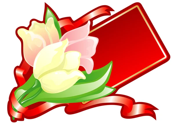 Tarjeta de felicitación con tulipanes — Archivo Imágenes Vectoriales