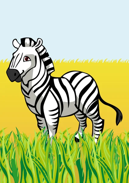 Zebra in the savanna — Stock Vector