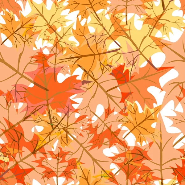 Autumn maple leaves seamless — Stock Vector