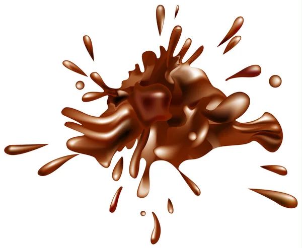 Chocolate splash — Stock Vector