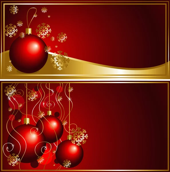 Kerstkaart met kerstballen — Stockvector