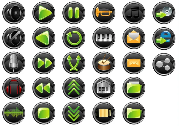 Music icon set — Stock Vector