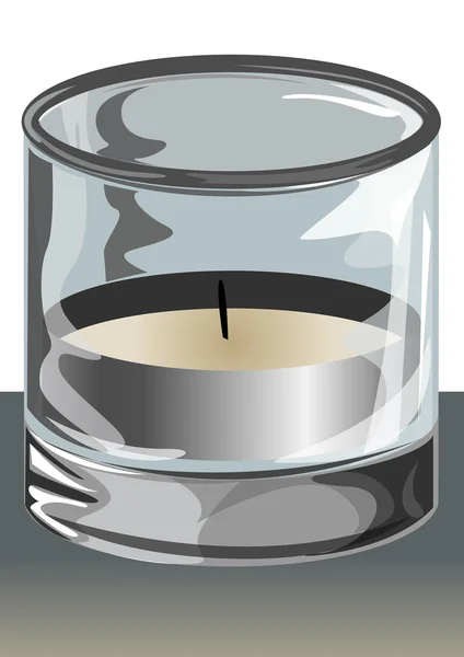 Kaars in glas cup — Stockvector