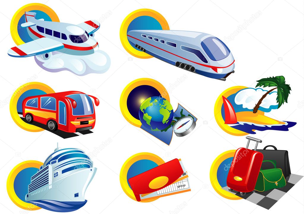 Travel icon set